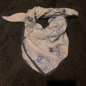 Coach Horse and Carriage 100% Silk Blue Lightweight Printed Scarf